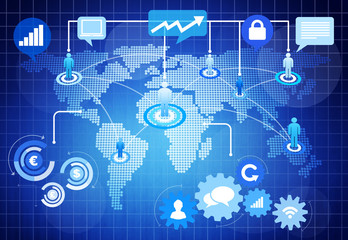 Fototapeta premium World Social Media Business Graphic
