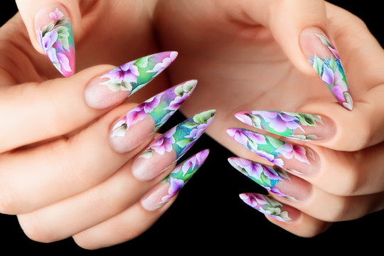 Design female nails.
