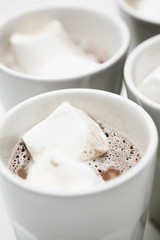 Close up of hot chocolate with marshmallows