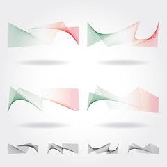 Bandiera italiana costruita con linee rette su fondo bianco
