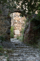 Old streets on the castle hill in Alanya. Turkey