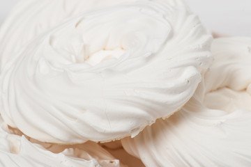 Obraz na płótnie Canvas Meringue. Sweet Dessert Made From Whipped Egg Whites And Sugar.