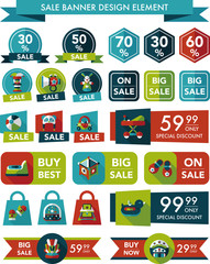 baby sale banner design flat background set, eps10