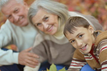 Fototapeta premium Grandparents and grandson