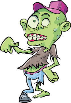Cartoon cute zombie.Isolated