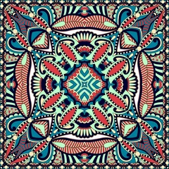 Poster Traditional ornamental floral paisley bandanna. You can use this © Kara-Kotsya
