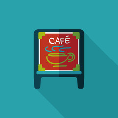 Coffee shop signs flat icon with long shadow,eps10