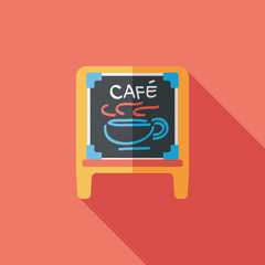 Coffee shop signs flat icon with long shadow,eps10