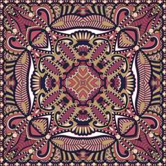 Traditional ornamental floral paisley bandanna. You can use this