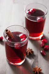 mulled wine with cranberry and spices