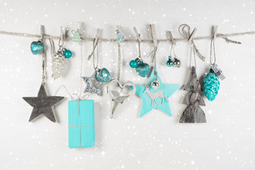 Weihnachtsdekoration im Shabby Chic Style - Holz weiß