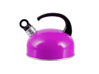 Purple kettle isolated