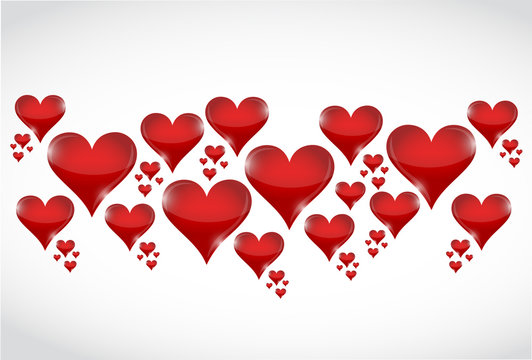 love hearts illustration design