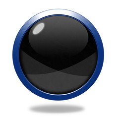 Blue Circular button on white background