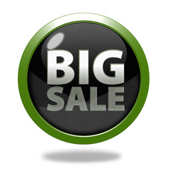 Big sale circular icon on white background