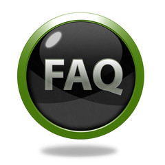 faq circular icon on white background