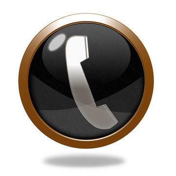 phone circular icon on white background