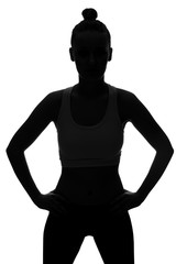 Silhouette of young with hands on hips