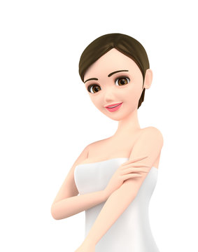 3D beautiful woman skin care image