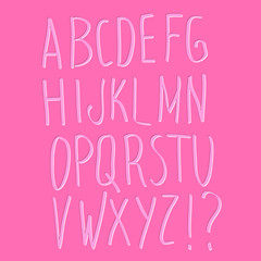 Flat cute letters with shadow