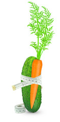 cucumber and carrot with meter