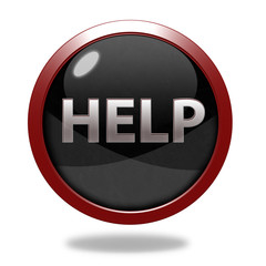 help circular icon on white background
