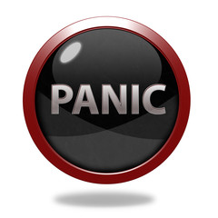 panic circular icon on white background