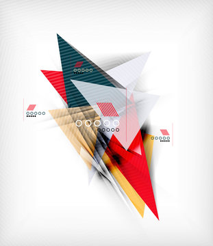 Color triangles, unusual abstract background