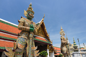 Fototapeta na wymiar Giants in Grand palace and Wat Pra Keaw, Bangkok, Thailand