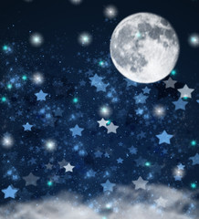 christmas stars and moon    background