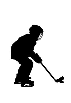 Silhouette of  hockey player