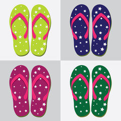 beach sandals. vector illustration