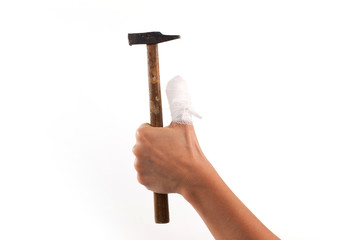 Dito fasciato con martello