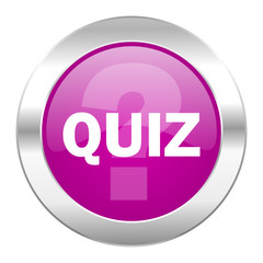 quiz violet circle chrome web icon isolated