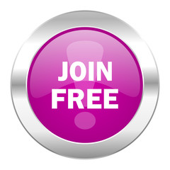 join free violet circle chrome web icon isolated