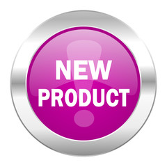 new product violet circle chrome web icon isolated