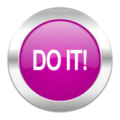 do it violet circle chrome web icon isolated