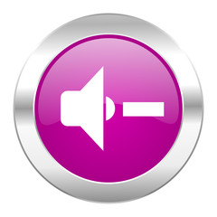speaker volume violet circle chrome web icon isolated