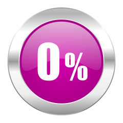 0 percent violet circle chrome web icon isolated