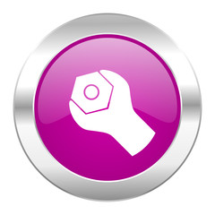 tools violet circle chrome web icon isolated