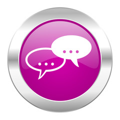forum violet circle chrome web icon isolated