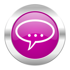 forum violet circle chrome web icon isolated