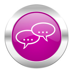forum violet circle chrome web icon isolated