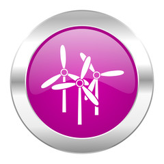 windmill violet circle chrome web icon isolated