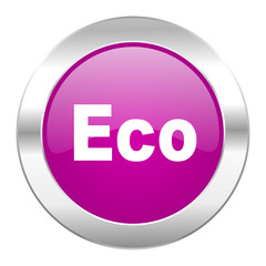 eco violet circle chrome web icon isolated