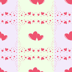 Romantic seamless pattern with different size hearts