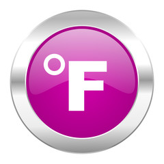 fahrenheit violet circle chrome web icon isolated