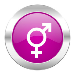 sex violet circle chrome web icon isolated