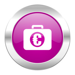 financial violet circle chrome web icon isolated