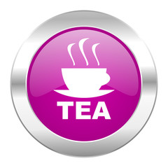 tea violet circle chrome web icon isolated